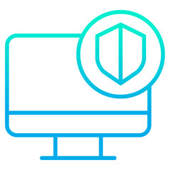 Wall Mural - Outline gradient Computer protection Shield icon