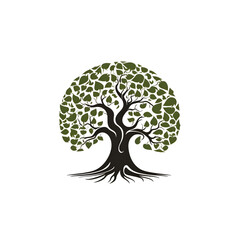 Poster - Tree logo icon vector design template. Ecology and environment concept. Natural product symbol.