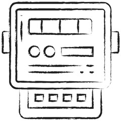 Wall Mural - Hand drawn Electric Meter icon