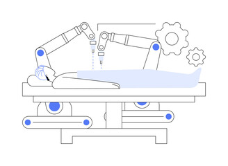 Poster - Surgical robot abstract concept vector illustration.