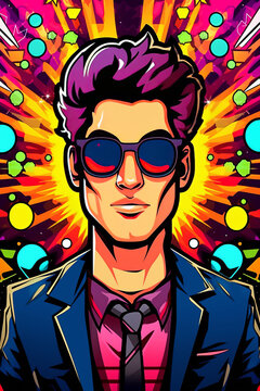 create crazy edit poster cartoon style, no text