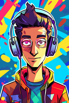 create crazy edit poster cartoon style, no text