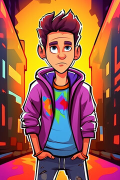 create crazy edit poster cartoon style, no text