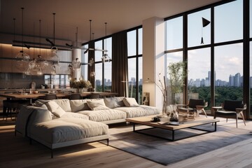 Poster - modern living room interior