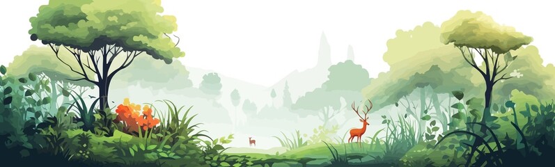 Wall Mural - mystical forest vector flat minimalistic isolated illustration