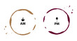 AM PM Icon, Morning Coffee Time, Evening Wine Time Symbol, Day and Night Sign
