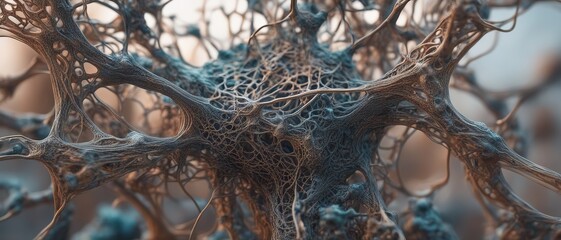 Neural net and clot in the form of a node, abstraction