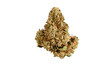 Medical marijuana flower. Close up cannabis flower. Medical marijuana bud. Weed buds. Cannabis strain. Macro image. The image is fully sharp, front to back. Clipping path.