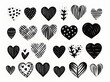 black doodle heart drawings Ai generative