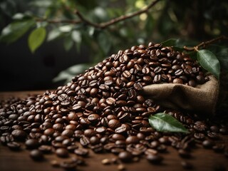 coffee beans in hands