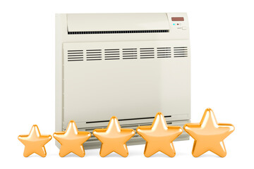 Wall Mural - Air conditioner, floor standing unit with five golden stars, 3D rendering