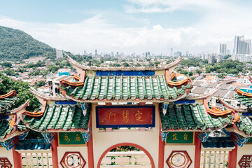 Sticker - Kek Lok Si Temple and Penang city view in Penang, Malaysia