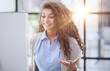© Katsiaryna - Emotional girl surprised with getting victory in online contest reading news from laptop computer