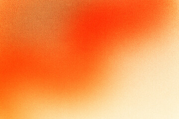 Bright fire red orange carrot coral yellow gold beige white abstract background. Color gradient ombre. Wavy blurry lines. Rough grain noise. Light glow vivid. Design.