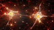 © Justlight - Electrical Synapse This image shows a crosssection of two adjacent neurons connected by an electrical synapse. The brown bodies of the neurons each contain vast