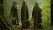 In the woods an ancient figure stands cloaked in green robes that are made from the leaves of the forest. On either side of the Druids hood are two ram heads signifying their