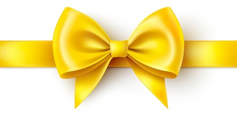 yellow bow with yellow ribbon isolated on transparent or white background | Generative AI