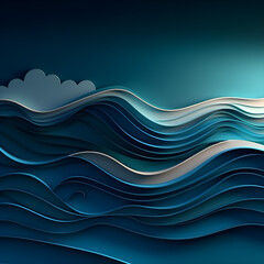 Fototapete - Wave abstract wallpaper powerpoint presentstation, AI Generative.