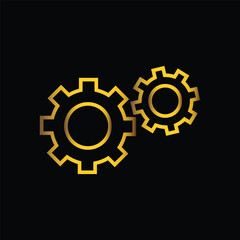 Wall Mural - gold color gear transmissions icon, vector, template, logo, trendy, collection, flat, design