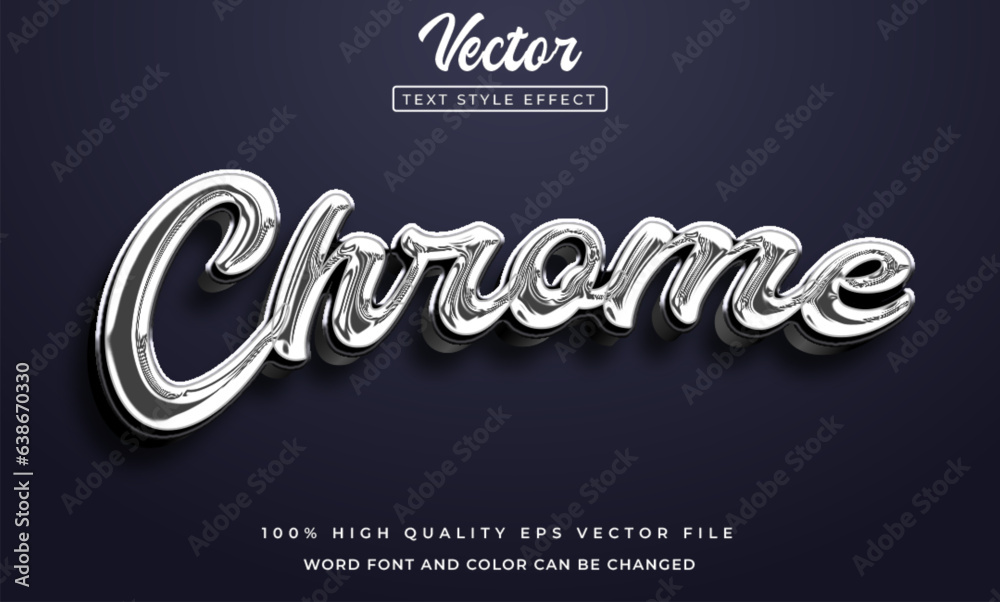 vector chrome text style effect Stock Vector | Adobe Stock
