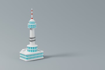 Wall Mural - N Seoul Tower Located on Namsan Mountain. Travelling and holidays to South Korea. Travel famous landmarks or world attractions concept. 3d Render illustration