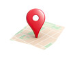 © PixMarket - Red map pointer with abstract map isolated on transparent background