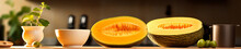 A Banner Photo Of Cantaloupes On A Counter In A Modern Kitchen