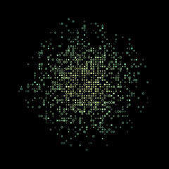 Poster - Artistic geometric matrix background in yellow and blue colors. Classy circular vector illustration.