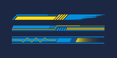 Wrap Design For Car vectors. Sports stripes, car stickers black color. Racing decals for tuning.