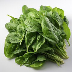 Wall Mural - fresh spinach vegetables on a white background