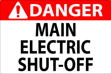 Wall Mural - Danger Sign Main Electric Shut-Off