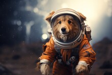 Cute Dog Wearing Like Cosmonaut