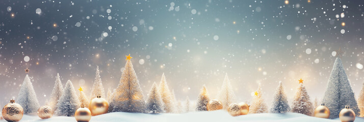 Wall Mural - christmas tree landscape sparkling at night