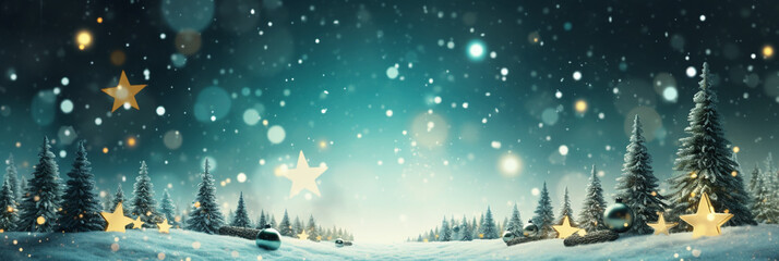 Wall Mural - christmas tree landscape sparkling at night
