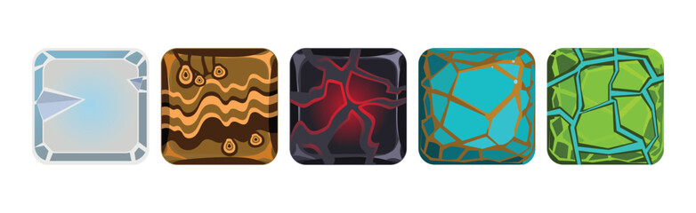 Poster - Square Frame or Button Icon for App Design Vector Set