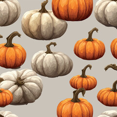 Wall Mural - halloween autumn orange pumpkins in cartoon style. Design element for Halloween, Thanksgiving, harvest festival. Diet vegetables. vector illustration.