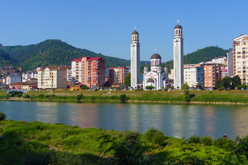 Wall Mural - Church of the Nativity of the Virgin Mary in town Zvornik by Drina river in Bosnia and Herzegovina