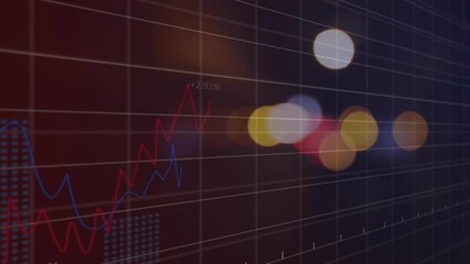 Poster - Animation of multiple graphs with changing numbers and grid pattern over lens flares