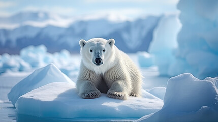 a polar bear (ursus maritimus) on an ice floe.