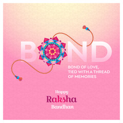 Raksha Bandhan Creative Concept. Bond of Love Typography Vector. India, Tradition, Culture