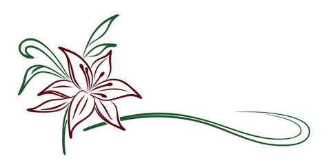 Wall Mural - The symbol of a stylized garden flower.
