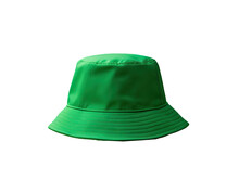 Green Bucket Hat On White