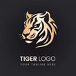 Vector tiger head logo with black background
