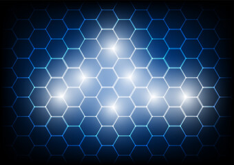 Wall Mural - Abstract blue texture background hexagon. Seamless pattern of the hexagonal netting. Vector illustration.	
