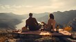 Picknick-Romantik auf dem Berggipfel