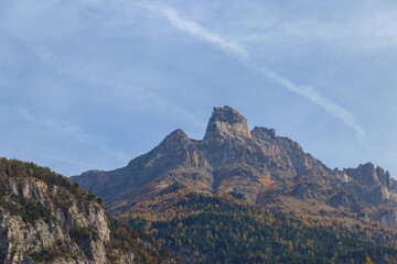 Sticker - Scenic autumn view of picturesque Swiss Alps in Switzerland