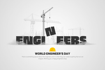illustration vector design of world engineers day, labour day and engineer’s day with construction s
