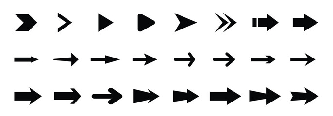 Wall Mural - set of arrows icon.. arrow different set. black arrow vector icons. arrow icon. arrows. simple arrow