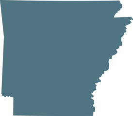 Poster - Blue Map of US federal state of Arkansas