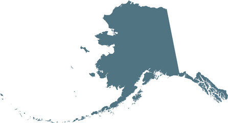 Poster - Blue Map of US federal state of Alaska 